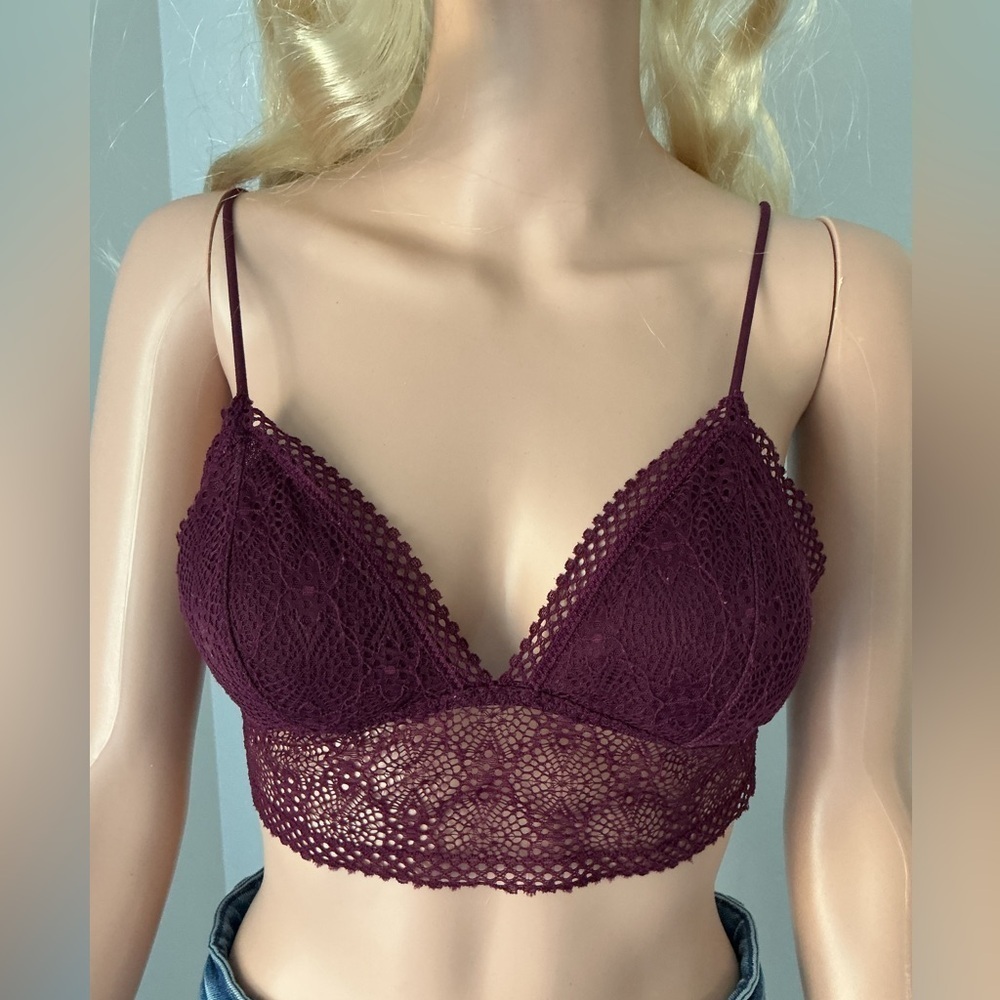 Victoria's Secret Lace Bandeau in Rich Burgundy Sz M